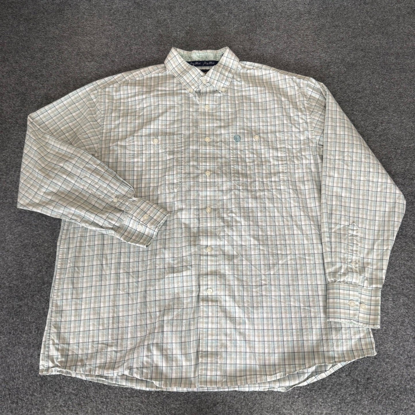 Wrangler George Strait Mens XL Plaid Button Down Shirt Western Cowboy Rodeo