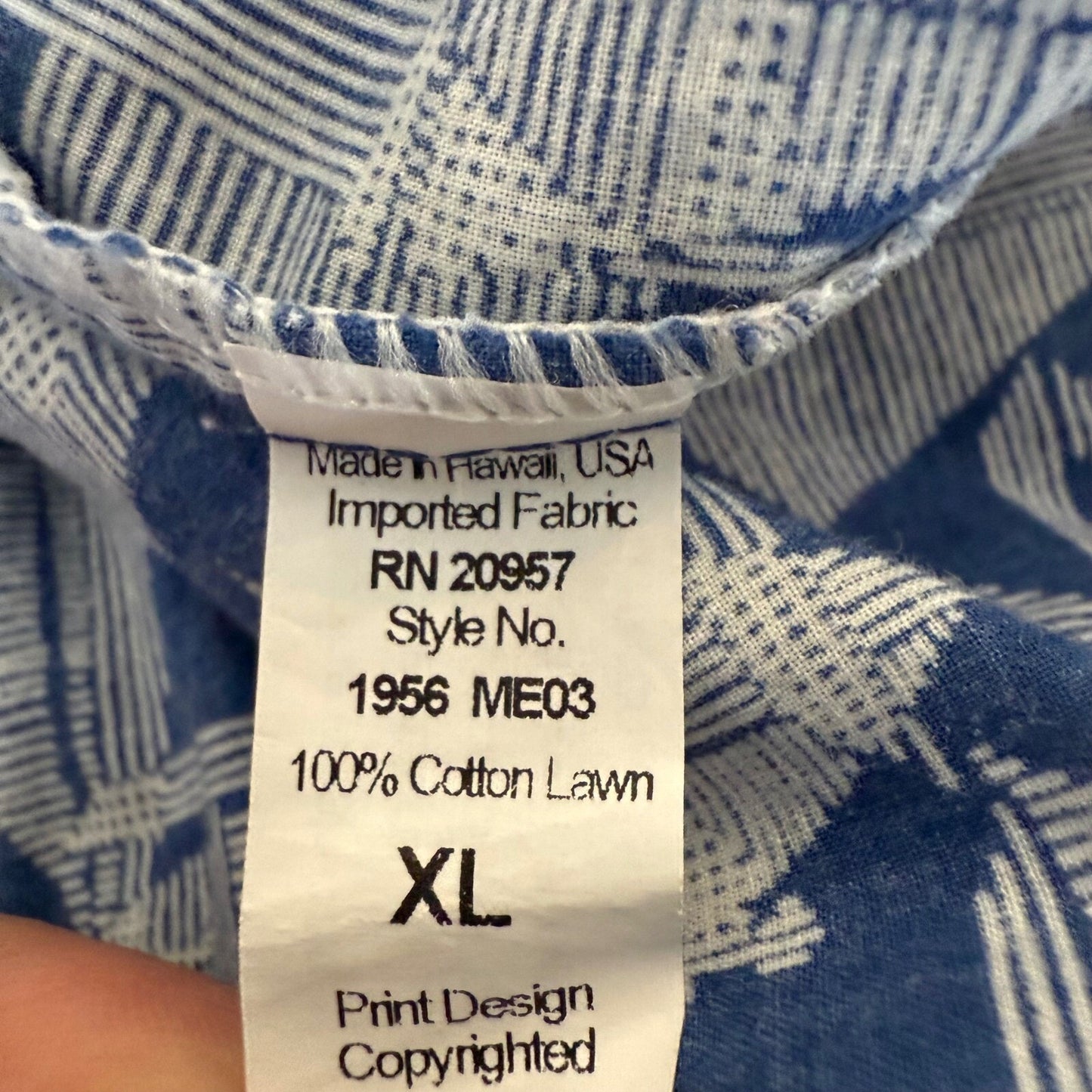 Tori Richard Sailboat Shirt Mens XL Blue Short Sleeve Button Up Hawaiian Casual