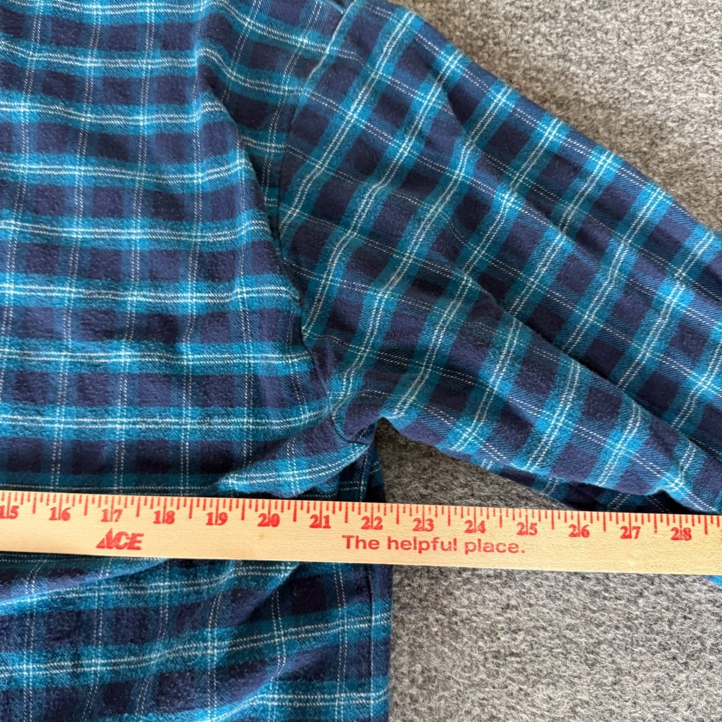 The Vermont Flannel Co Mens Medium Blue Plaid Hooded Pullover Flannel Hoodie USA