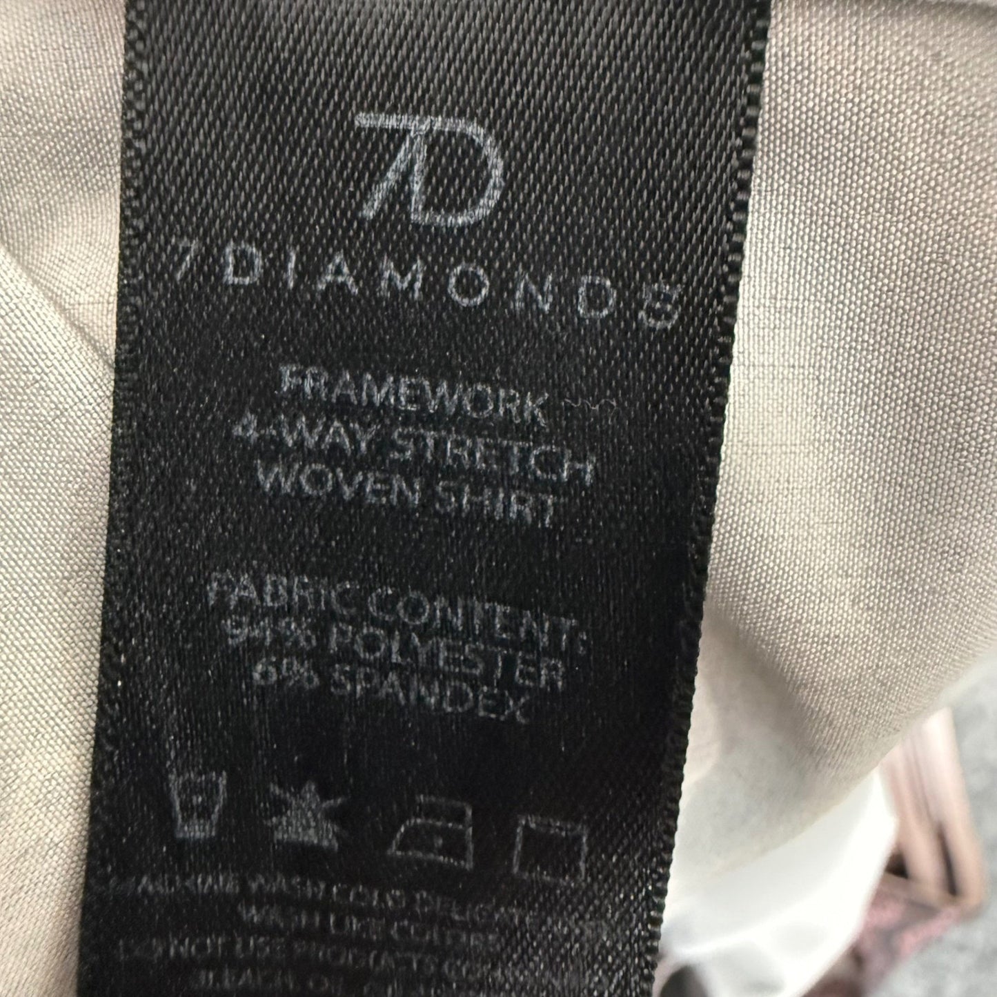 7 Diamonds 4-Way Stretch Shirt Men Large Geometric Short Sleeve Button Up Casual