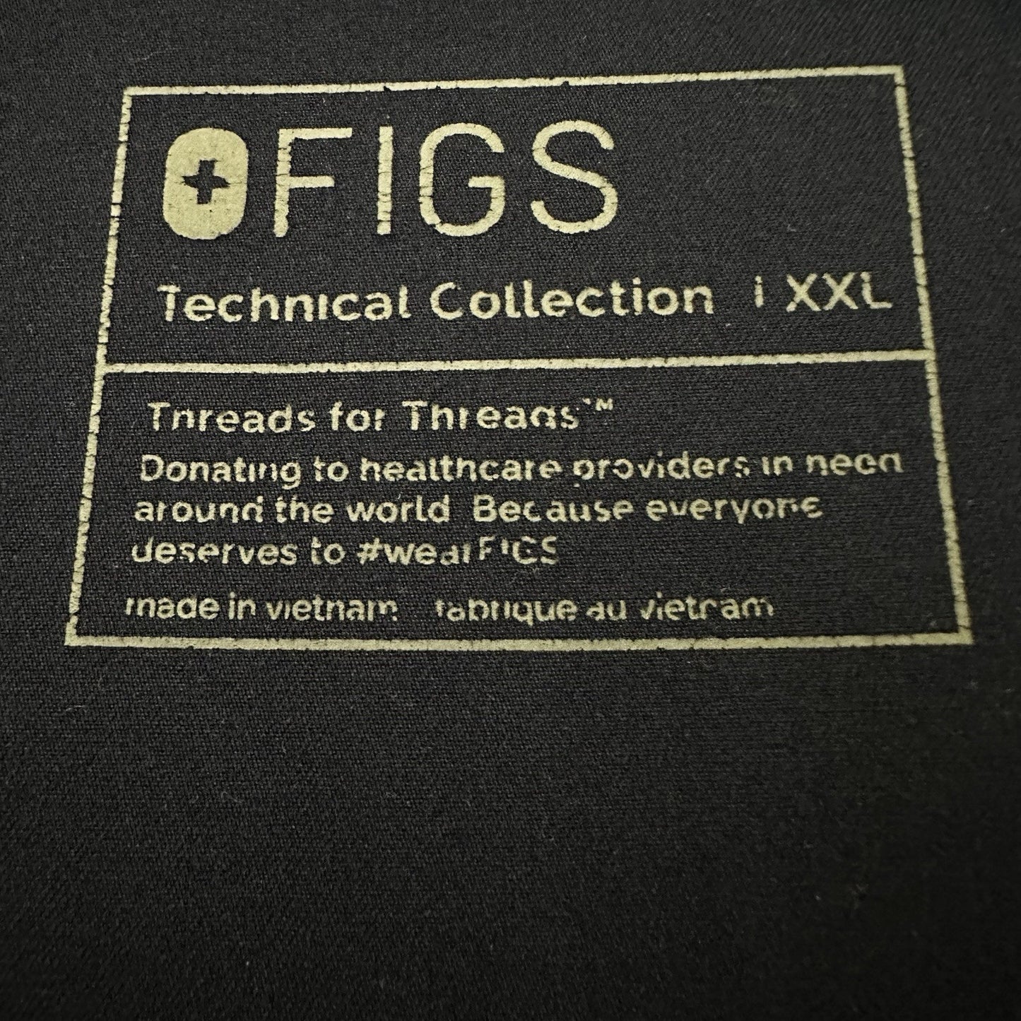 Figs Casma Scrub Top Women's XXL Navy Blue Three-Pocket Nursing Uniform Medical