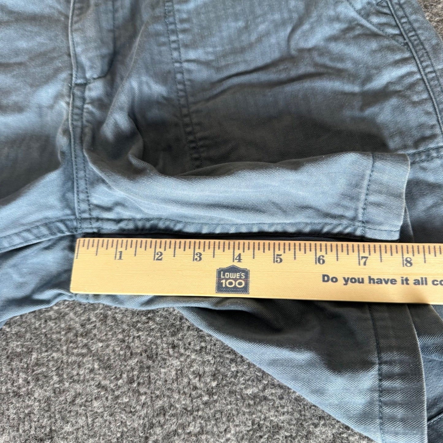 Taylor Stitch Shorts Mens 32 Blue Canvas Chino Patch Pocket Casual Durable