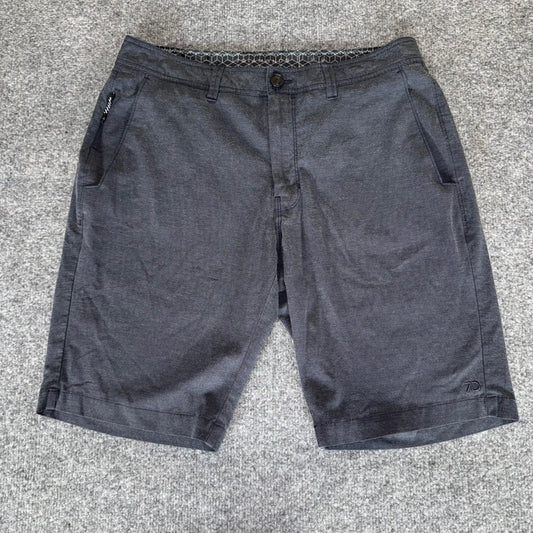 7 Diamonds Intertidal Performance Shorts Mens 32 Gray Casual Athletic Stretch