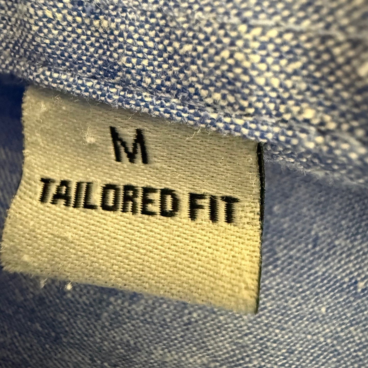 Twillory Untuckable Shirt Mens Medium Tailored Fit Blue Linen Blend Short Sleeve