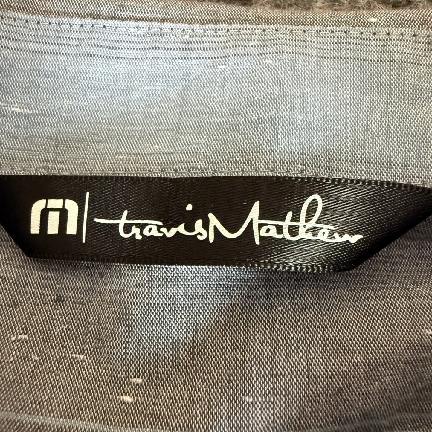 Travis Mathew Shirt Mens Medium Striped Button Up Short Sleeve Casual Golf Top