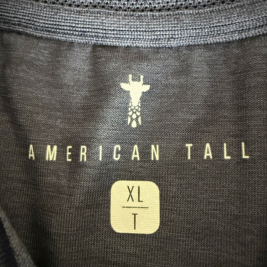 American Tall Polo Shirt Mens XLT Blue Heathered Short Sleeve Performance Golf