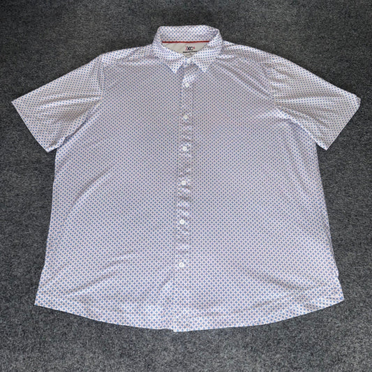Johnston & Murphy XC4 Shirt Mens XL Short Sleeve Button Down Geometric Stretch