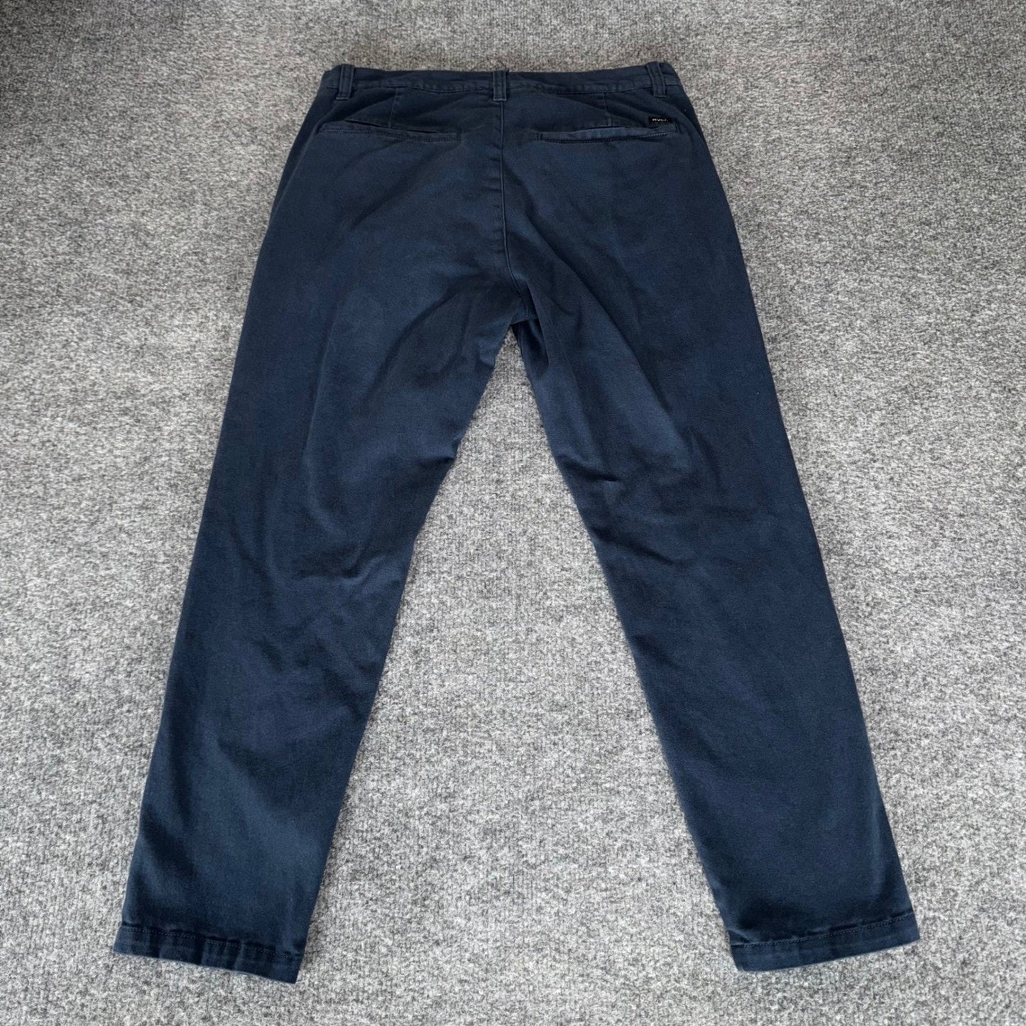 RVCA Hitched Fit Chino Pants Mens 31x25 Navy Blue Skate Casual Stretch