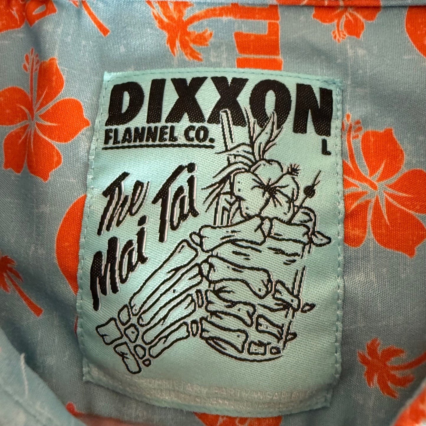 Dixxon Flannel Tai Mai Hawaiian Shirt Womens Large Short Sleeve Aloha Button Up