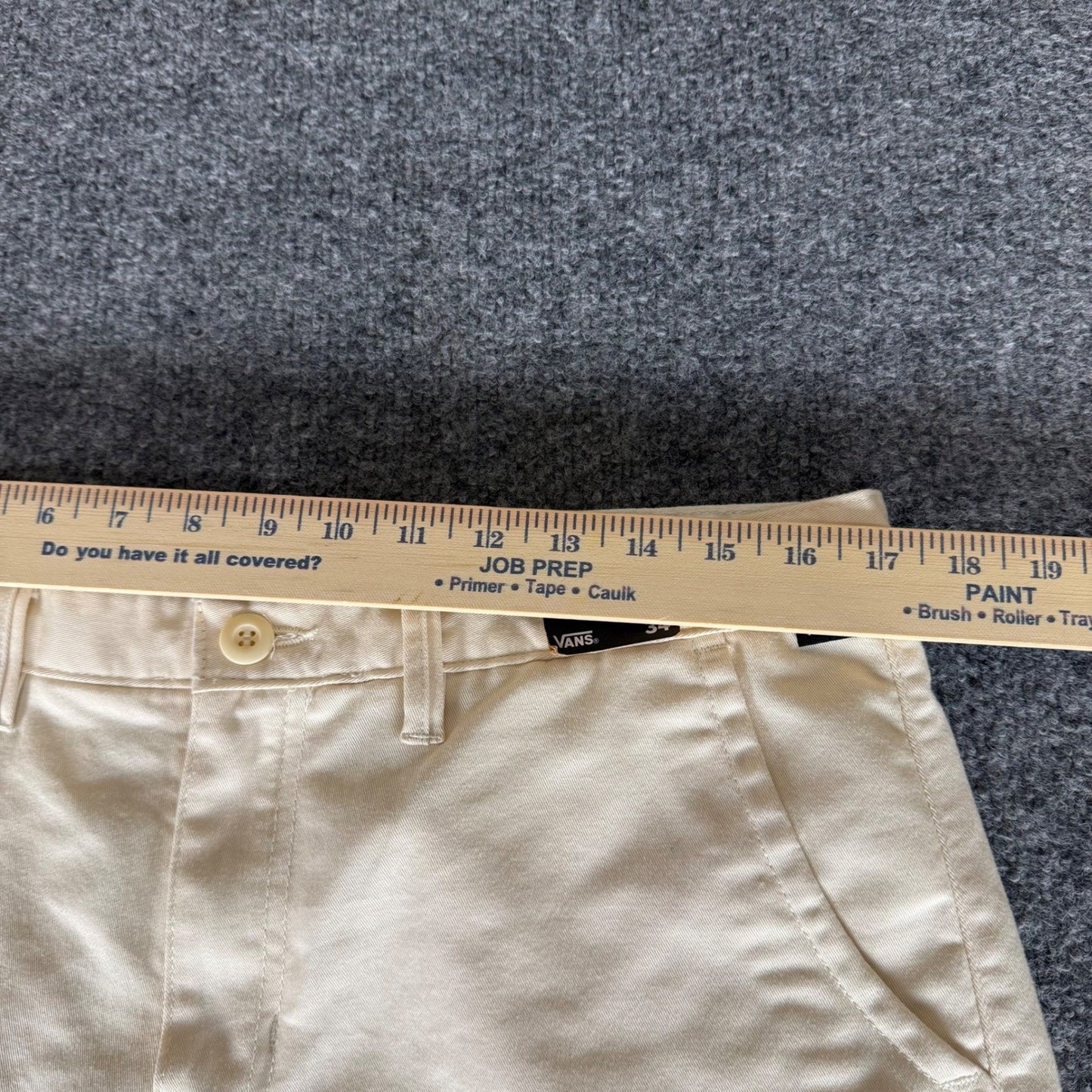 Vans Chino Short Men 34 Beige Flat Front Casual Skate Grunge Streetwear Everyday