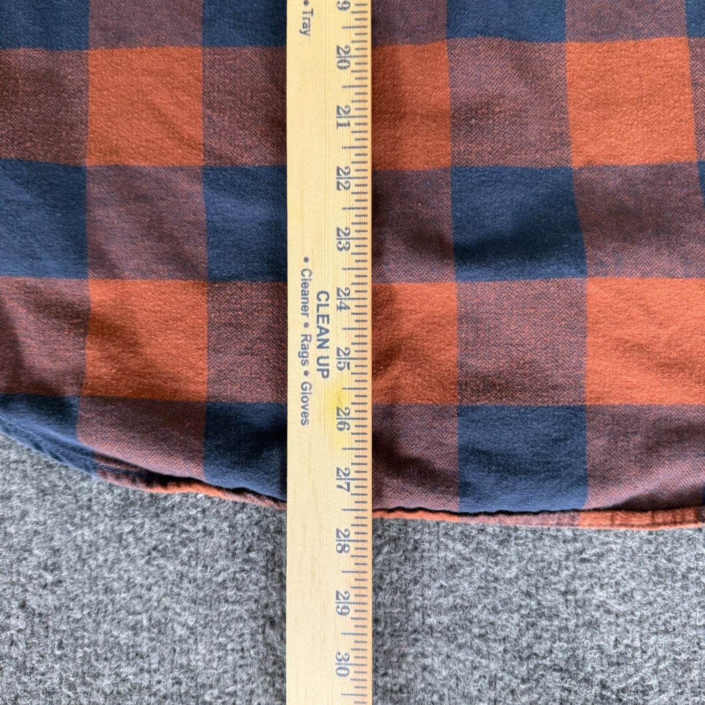 Vans Mens Medium Orange Blue Buffalo Plaid Flannel Shirt Classic Fit Long Sleeve