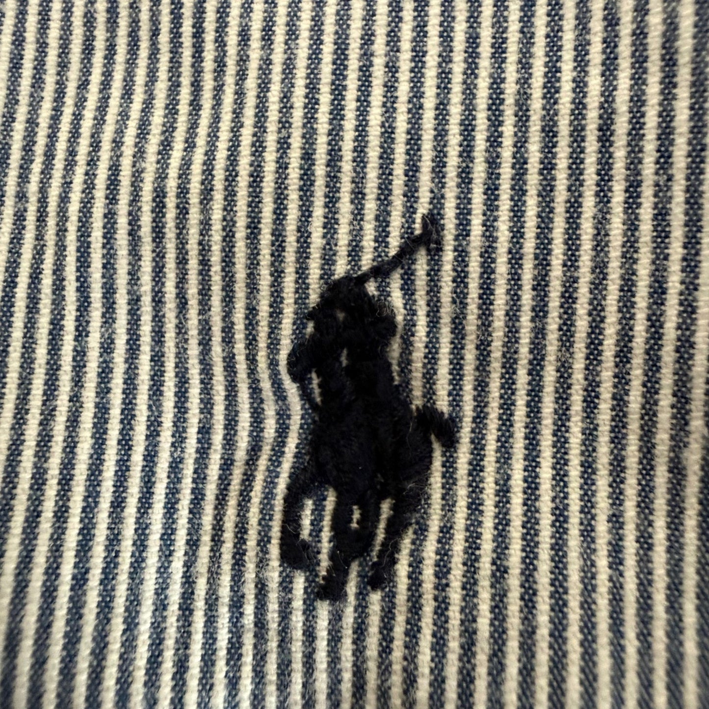 Polo Ralph Lauren Seersucker Shorts Mens 38 Blue Striped AOP Pony Embroidered