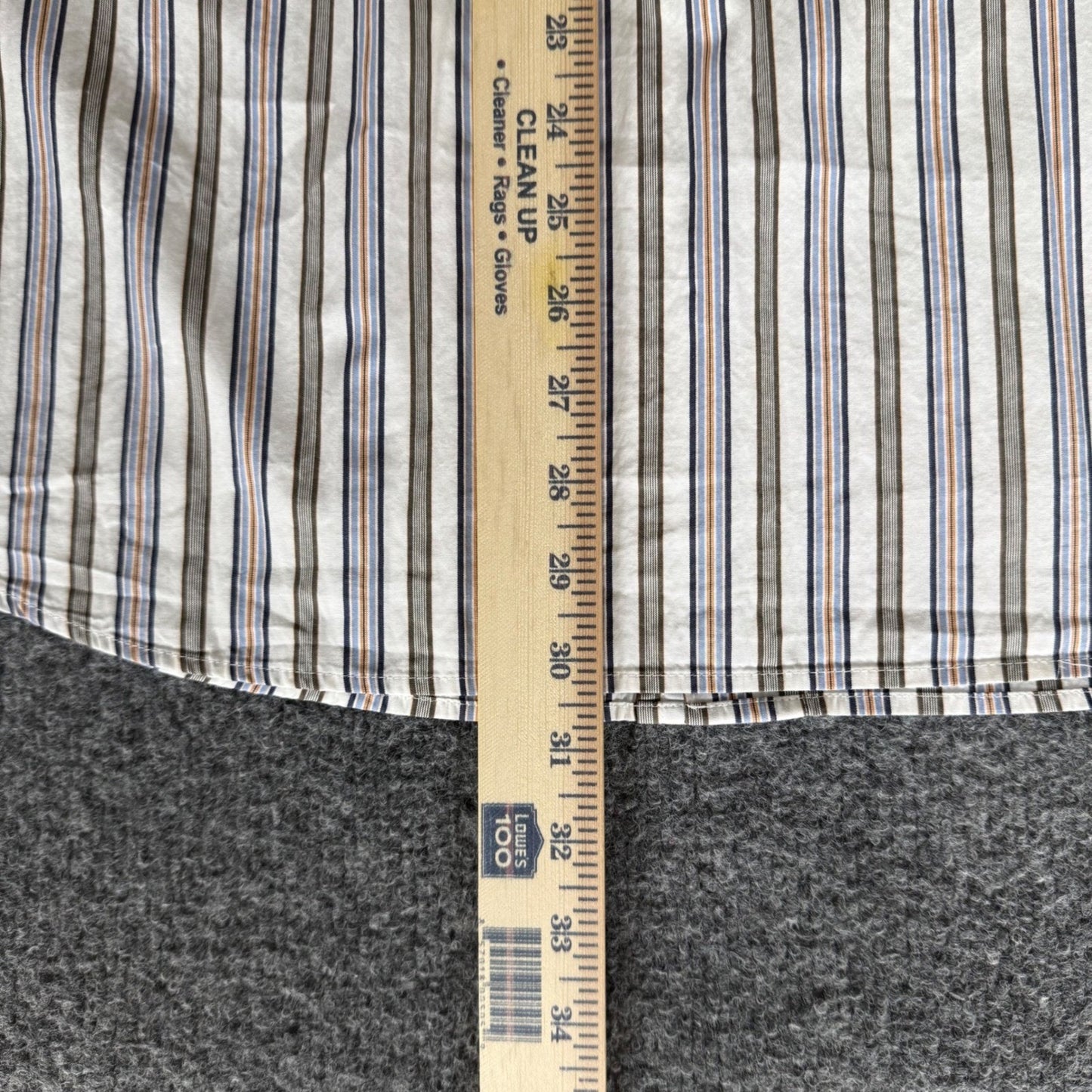 Faconnable Classique Mens Large Short Sleeve Button Down Shirt Striped Cotton L