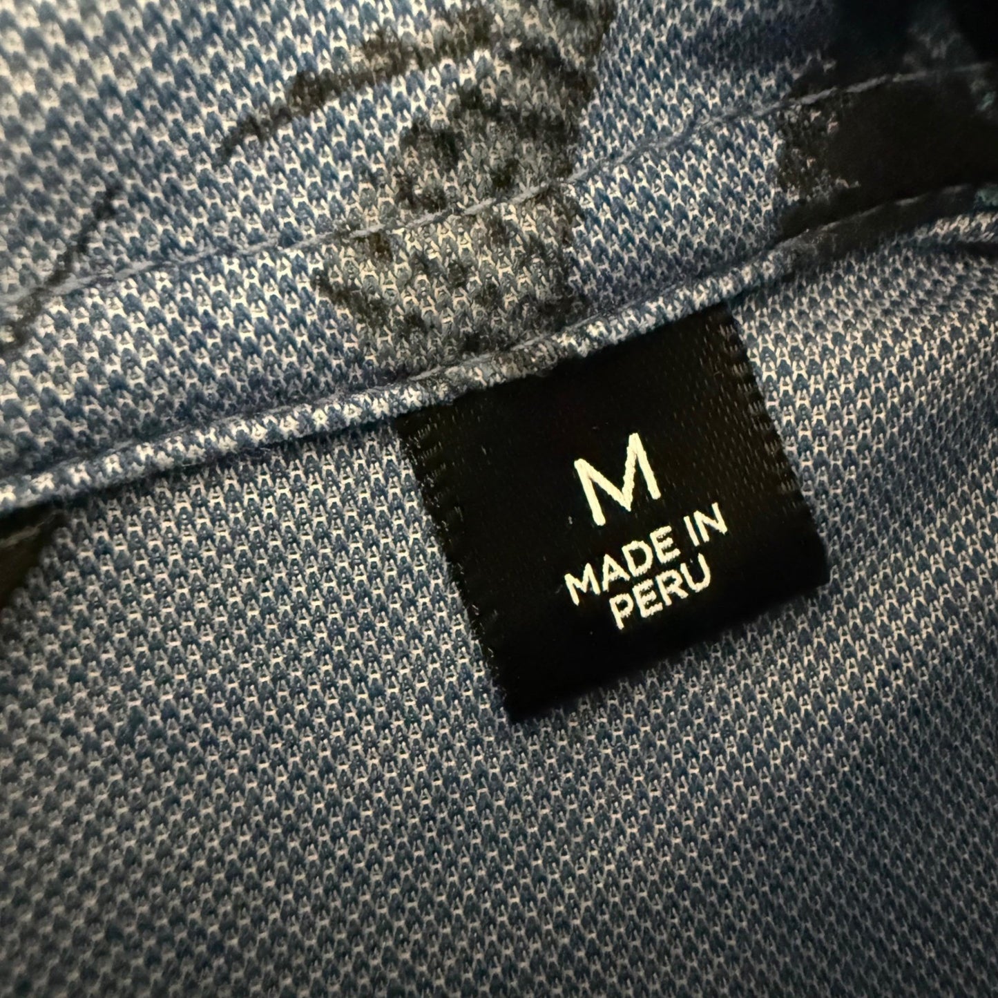 Travis Mathew Polo Shirt Mens Medium Blue Floral Golf Stretch Casual Athletic