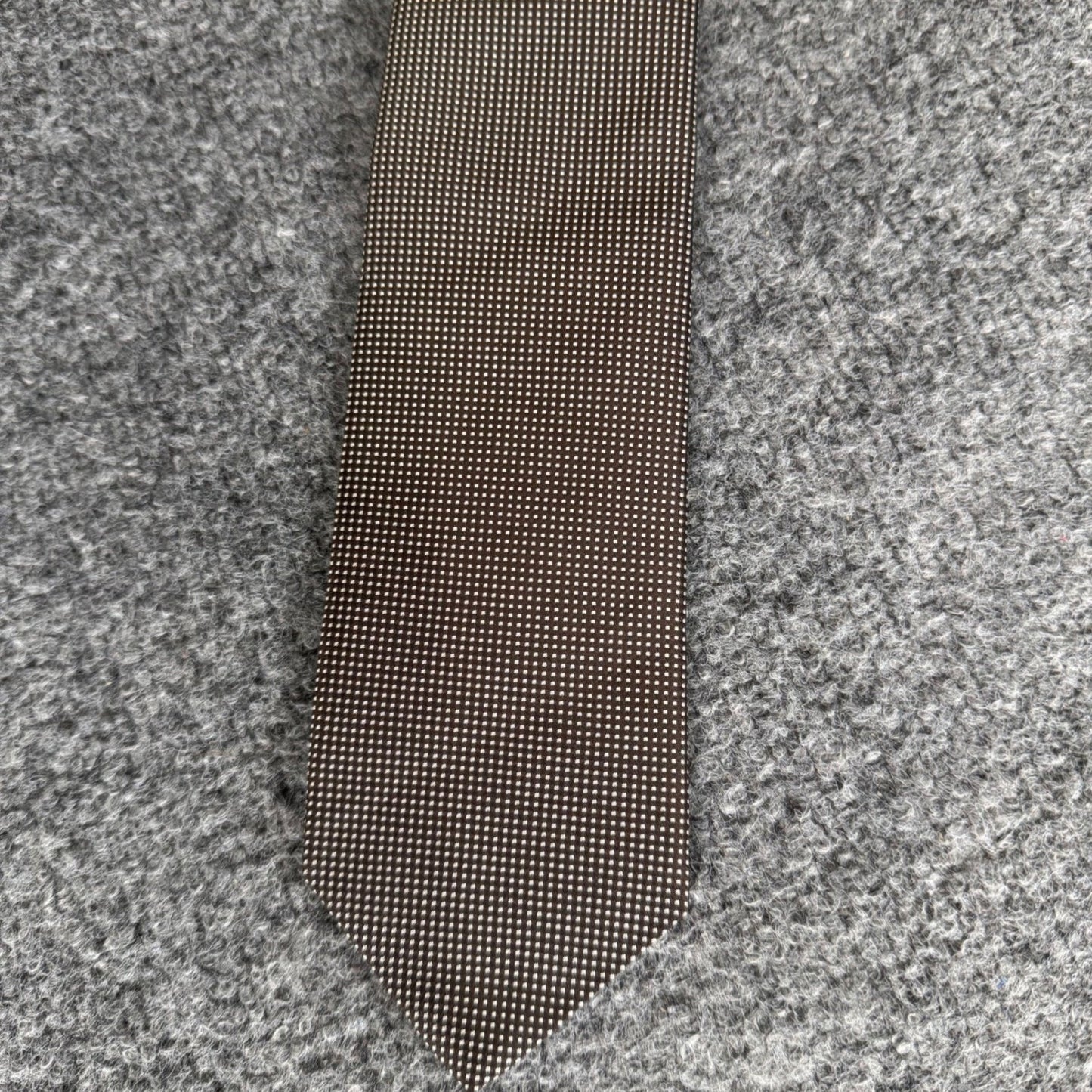 Eton Mens Silk Tie Brown Micro Dot England Necktie Business Dress Formal Classic