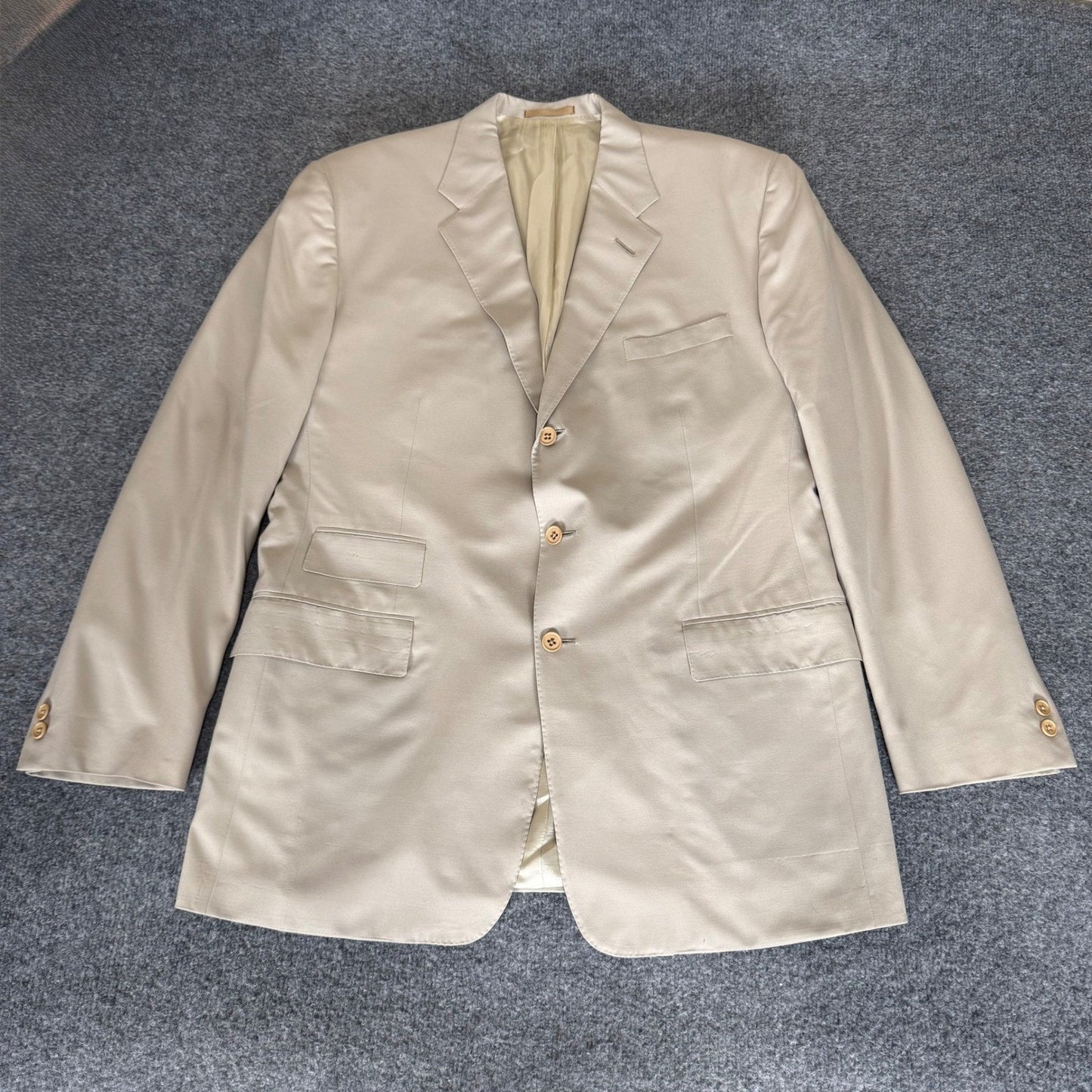 Ralph Lauren Purple Label Douglas Suit Jacket Mens 44L Beige 100% Wool Blazer