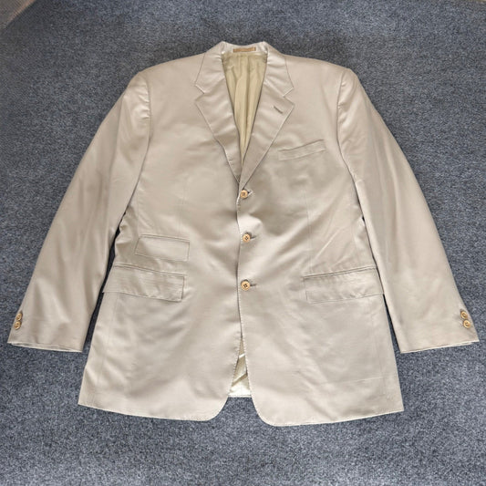 Ralph Lauren Purple Label Douglas Suit Jacket Mens 44L Beige 100% Wool Blazer