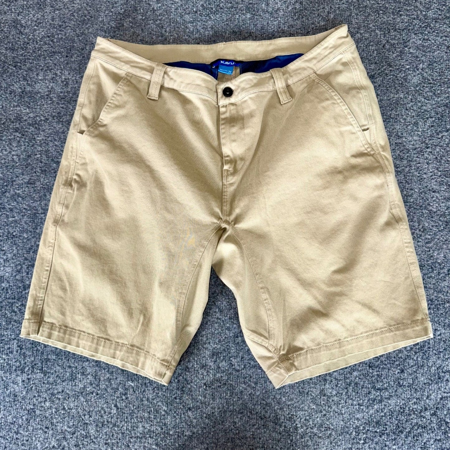 Kavu Shorts Mens 34 (Fits 36) Beige Chino Casual Cotton Outdoor Hiking Travel