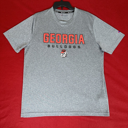 Georgia Bulldogs Champion Shirt Mens Large Grey Red Short Sleeve Athleisure NCAA