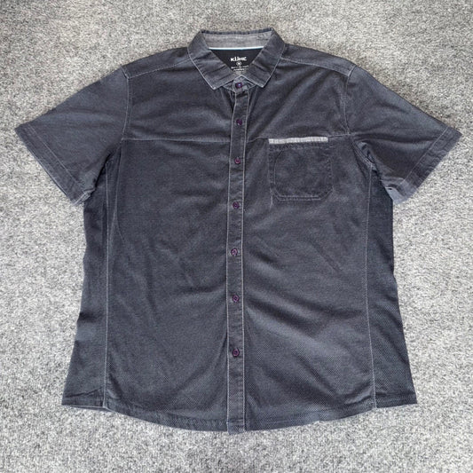 Kuhl Wildfibre Shirt Mens Medium Gray Short Sleeve Button Up Outdoor Hiking