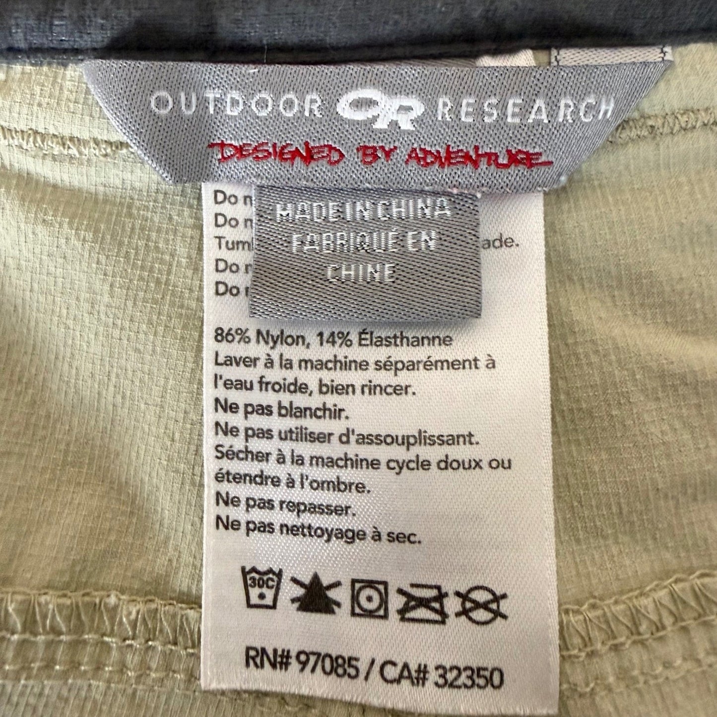 Outdoor Research Hiking Cargo Shorts Mens 38 Beige Trail Outdoor Performance