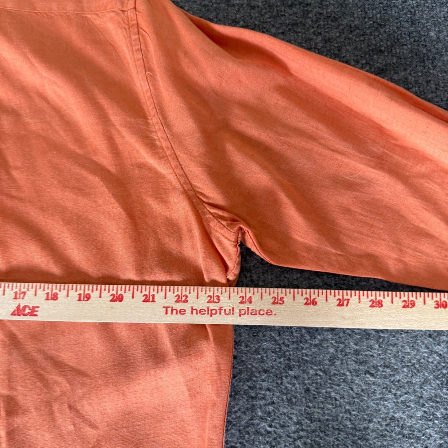 Kenneth Cole New York Mens Linen Blend Long Sleeve Button Up Shirt Orange Large