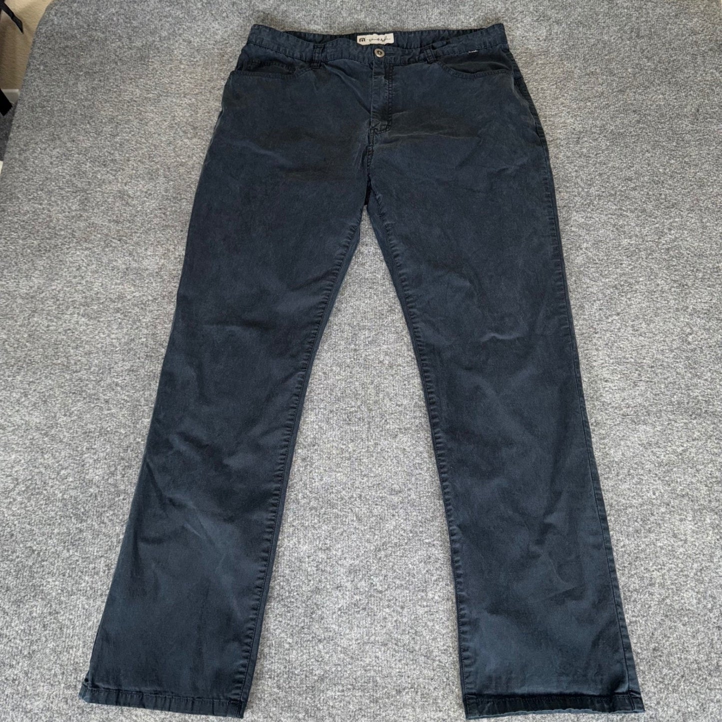 Travis Mathew Pants Mens 38 (Fits 36x30) Blue Golf Chino Casual Comfort Tencel
