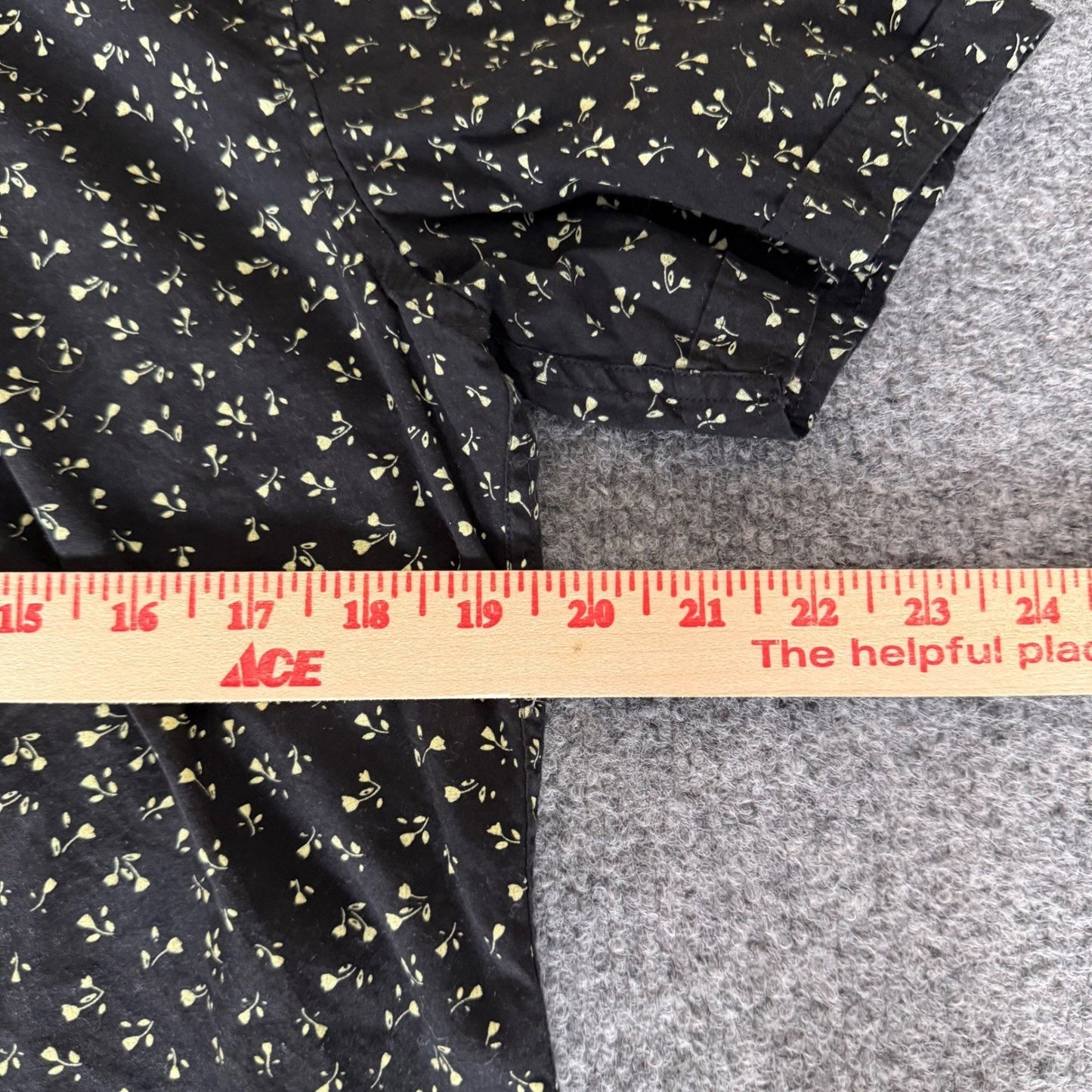 7 Diamonds Mens Medium Black Floral Short Sleeve Button Down Shirt Casual Modern