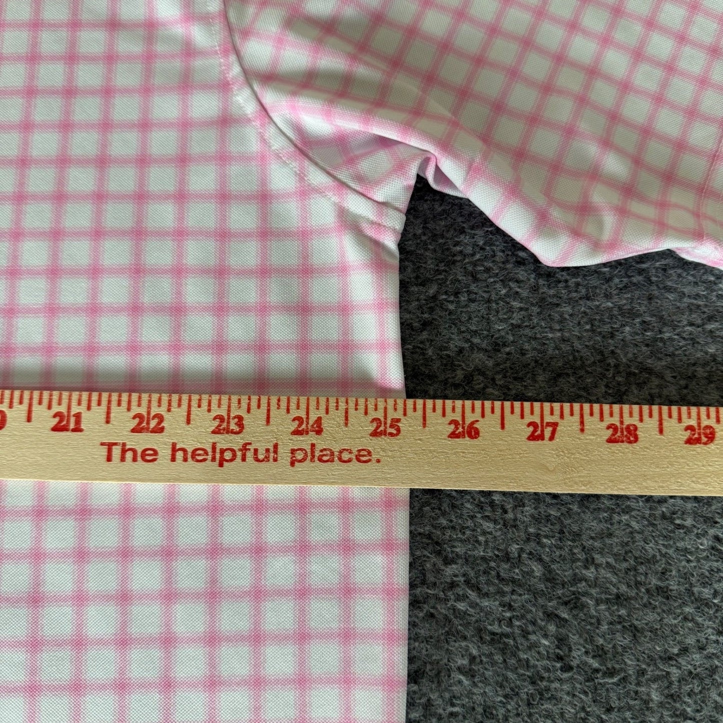 Turtleson Golf Polo Shirt Mens XL Pink Gingham Performance Casual Short Sleeve