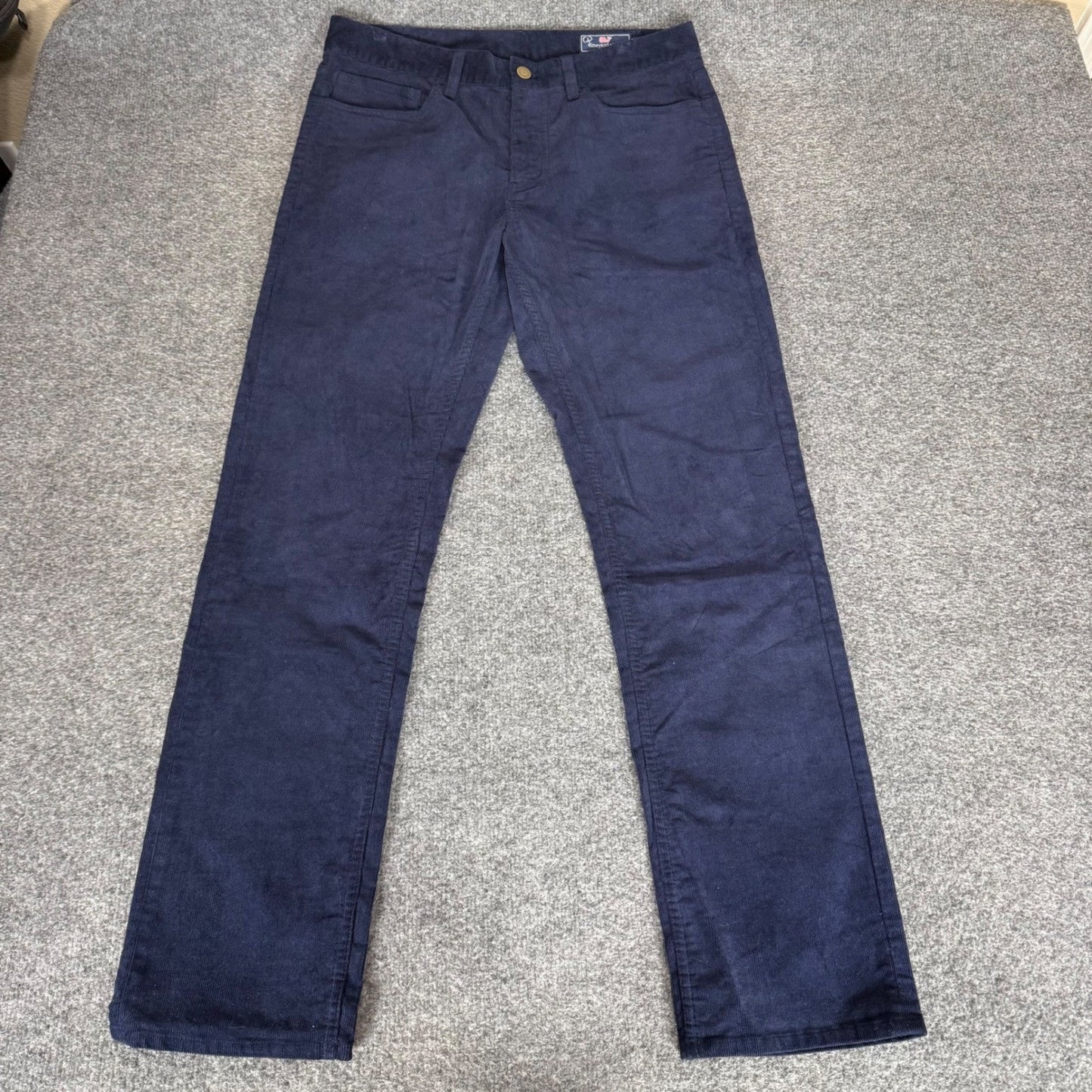 Vineyard Vines Mens Navy Blue Corduroy Pants 33x32 Straight Leg Stretch 5-Pocket