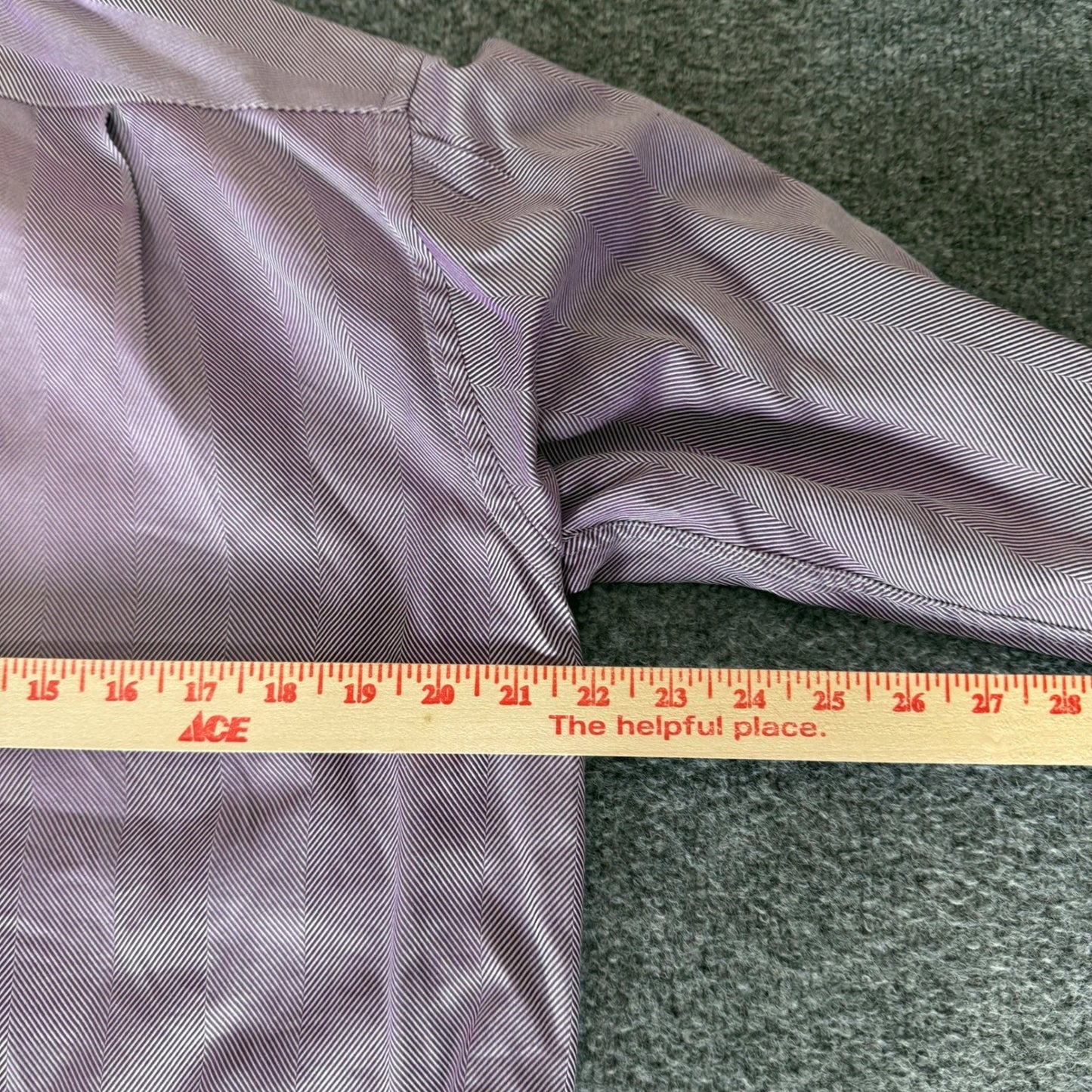 Thomas Pink Prestige Mens Purple Herringbone Dress Shirt 15 33.5 French Cuff
