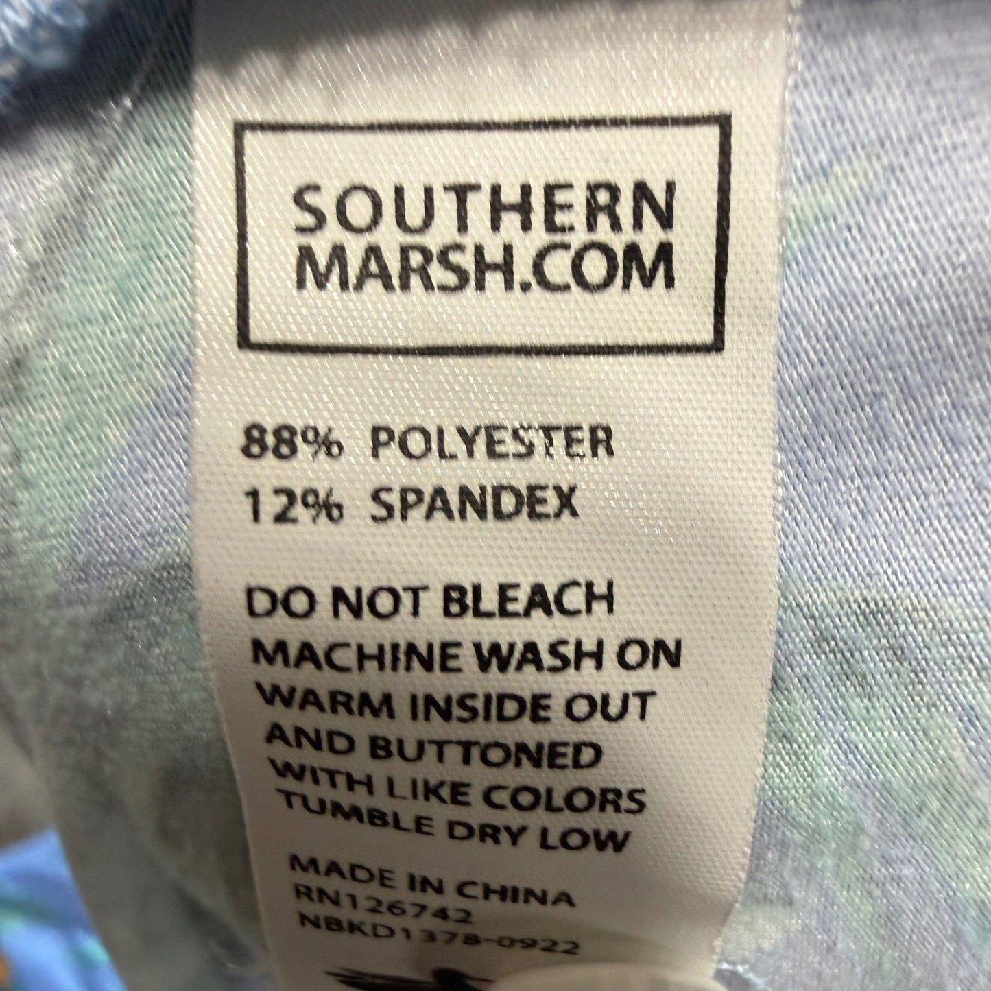 Southern Marsh Mens XL Tropical Bird of Paradise Performance Polo Shirt Blue