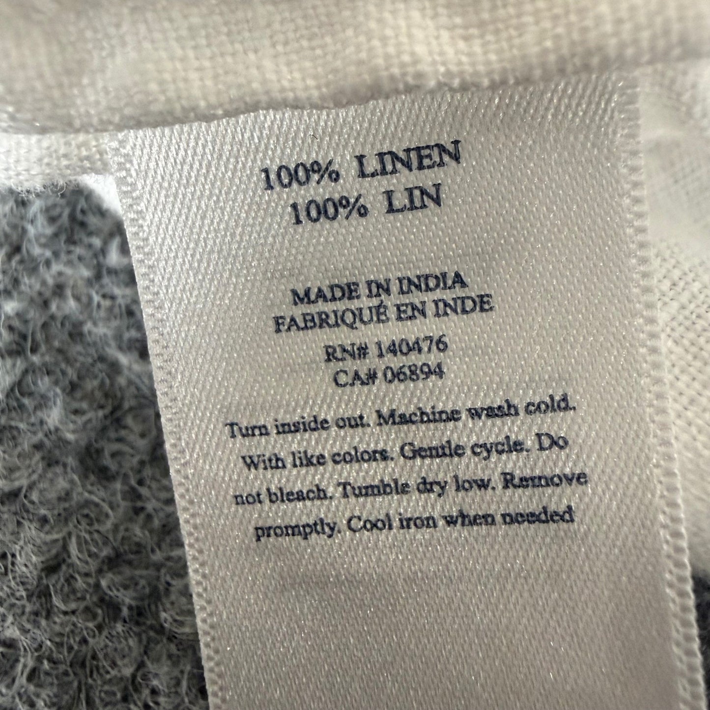 Faherty White Linen Shirt Mens Large Short Sleeve Button Up Casual Summer Beach