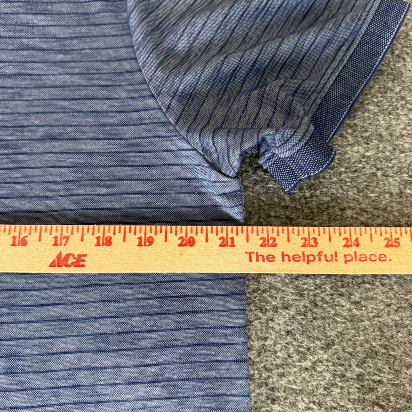 Tommy Bahama Mens Polo Shirt Medium Navy Blue Striped Short Sleeve Casual