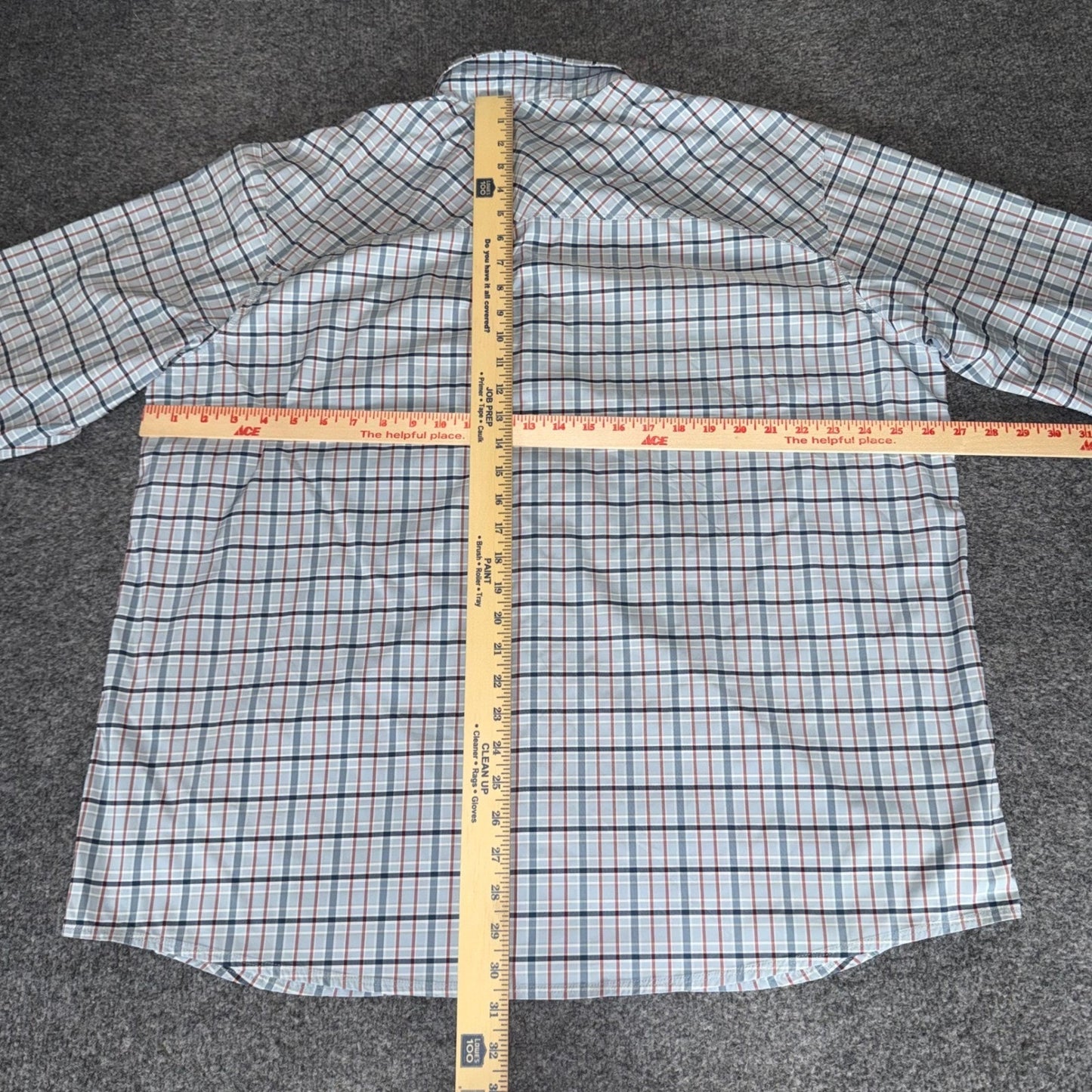Simms Mens 2XL Blue Plaid brrr Cooling Performance Fishing Shirt Long Sleeve
