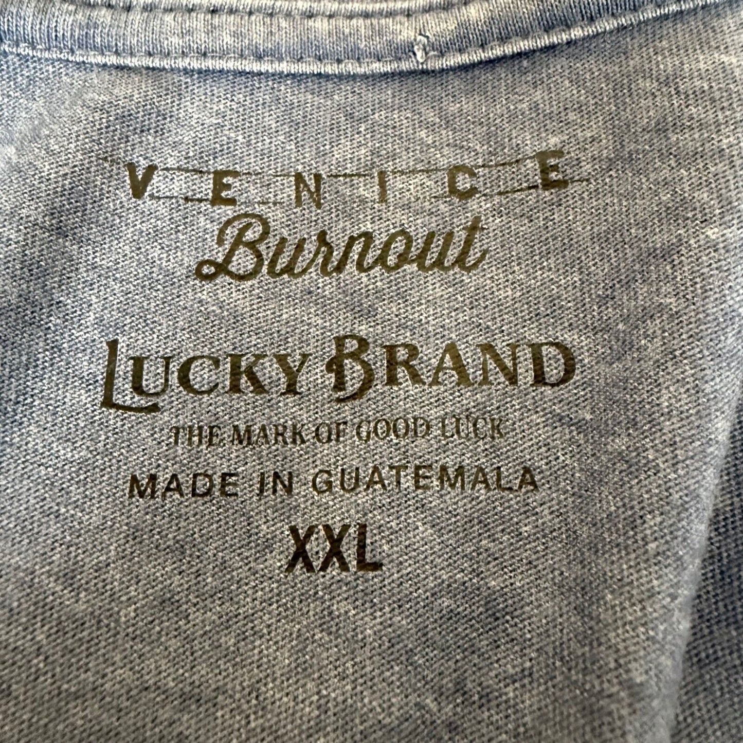 Lucky Brand Venice Burnout Polo Shirt Soft Casual Top Short Sleeve Blue Mens 2XL