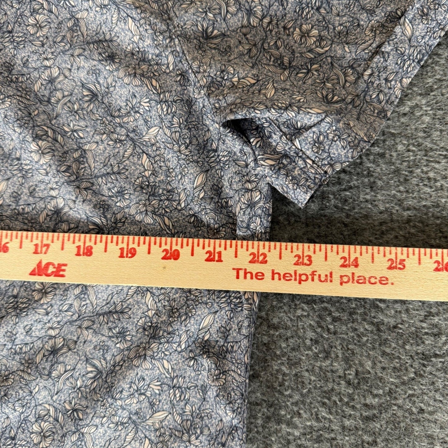 7Diamonds 4-Way Stretch Shirt Mens L Blue Floral Short Sleeve Button Up Casual