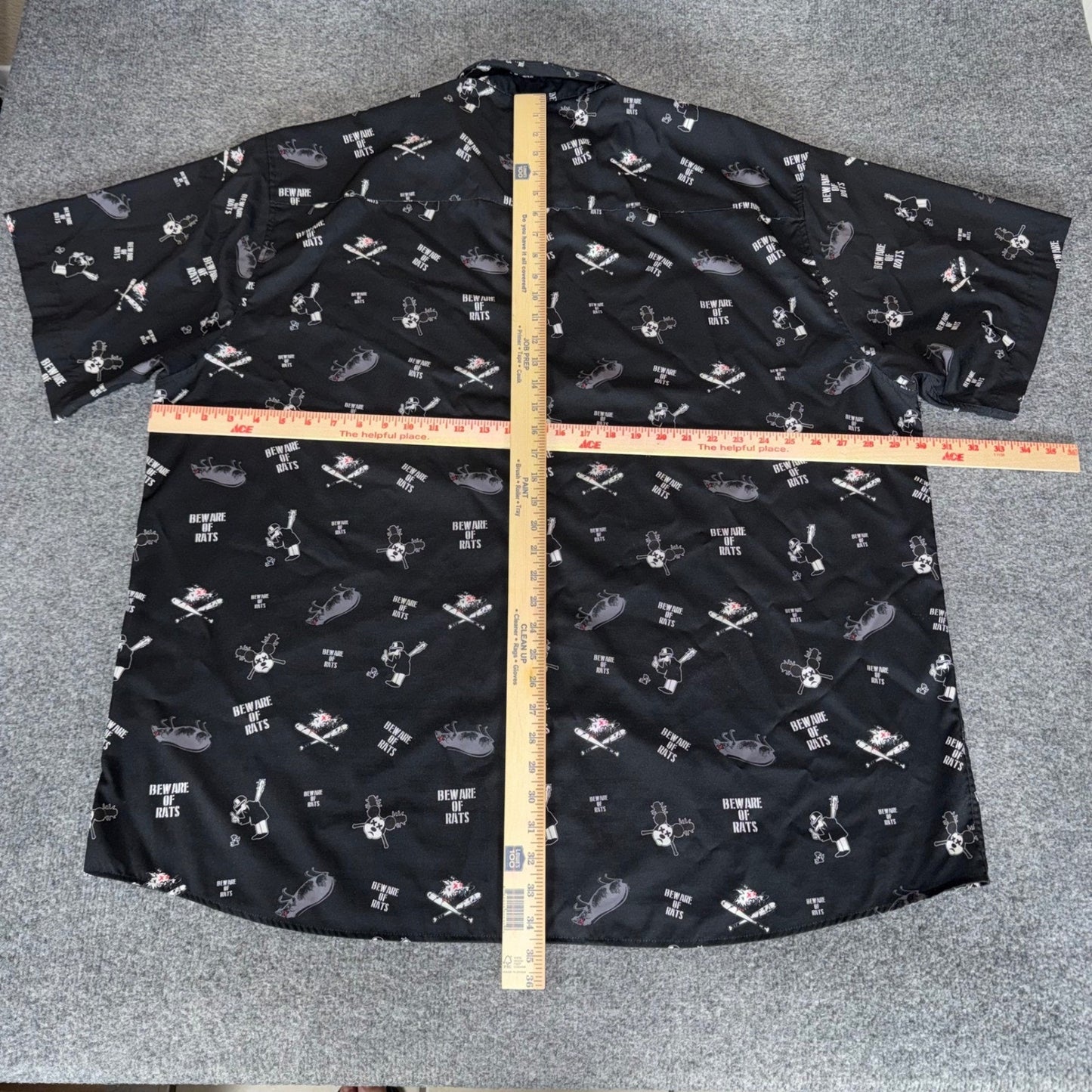 DIXXON Flannel Co Beware Shirt Mens 4XL Black Short Sleeve Button Up Moto Casual