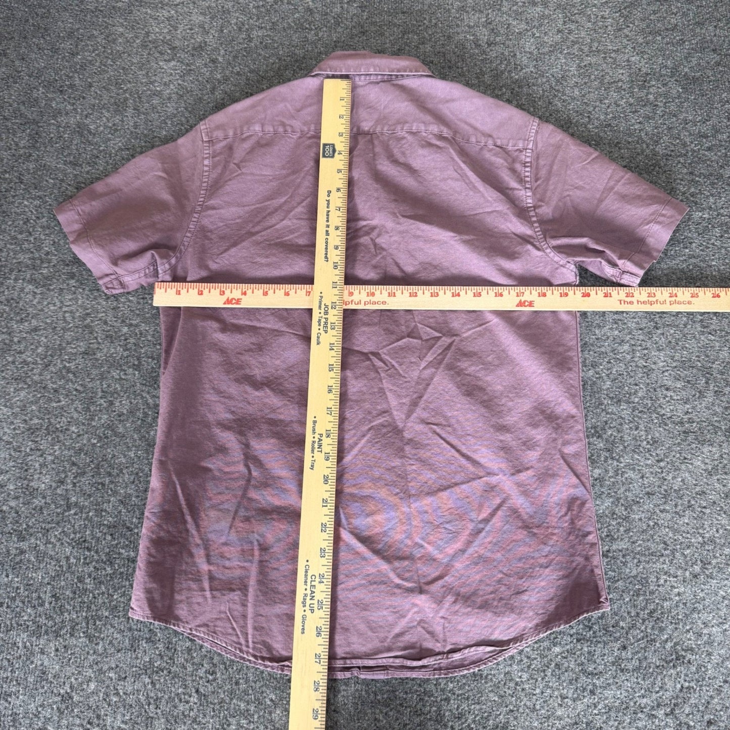 RVCA Men Small Slim Short Sleeve Button Up Shirt Purple Cotton Casual Skate Surf