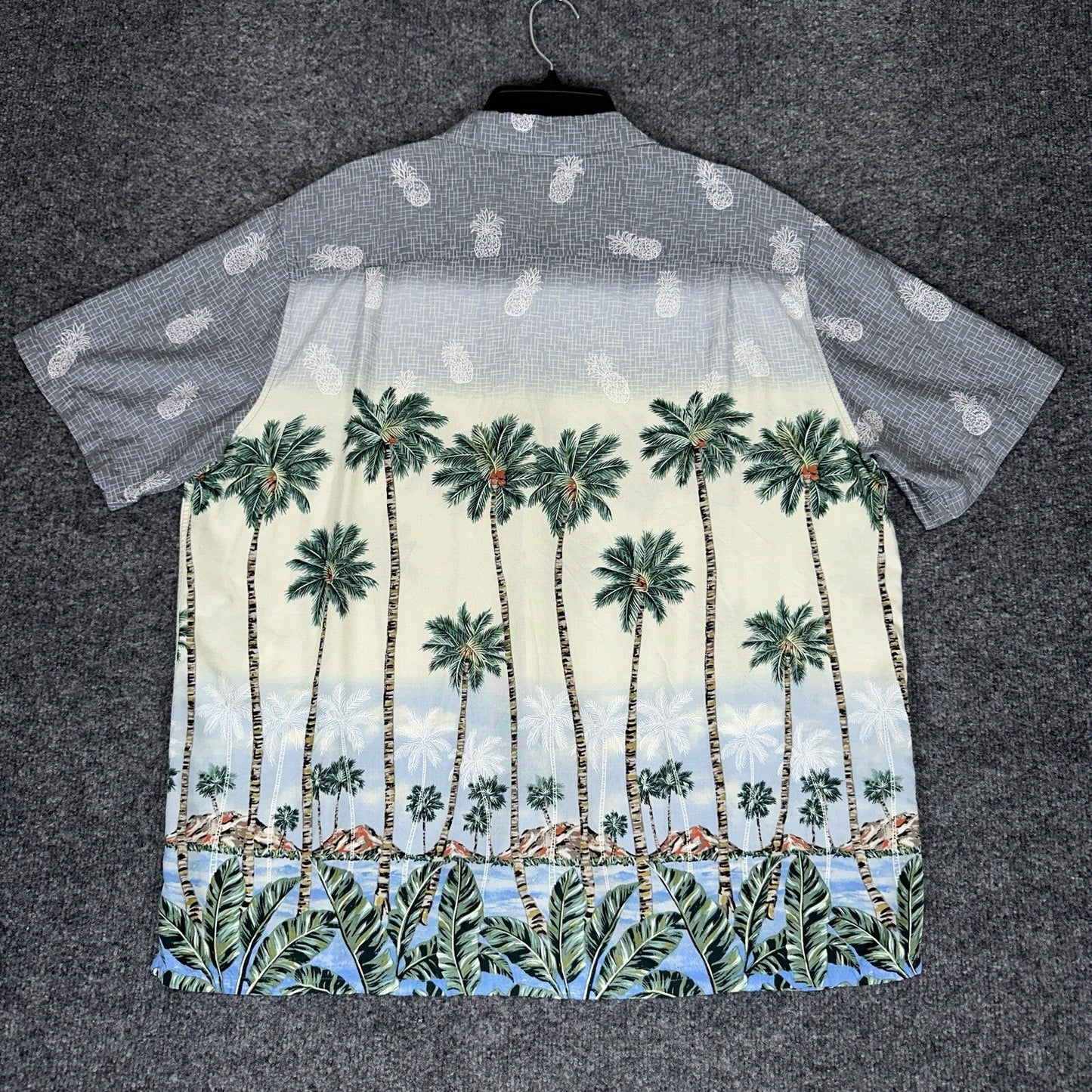 Batck Bay Hawaiian Shirt Mens XL Rayon Palm Trees Pineapple Short Sleeve Adult