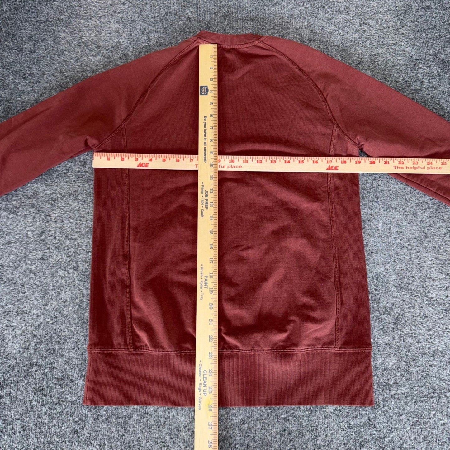 Myles Apparel Mens Crewneck Sweatshirt Rust Red Raglan Sleeve Pullover Size L