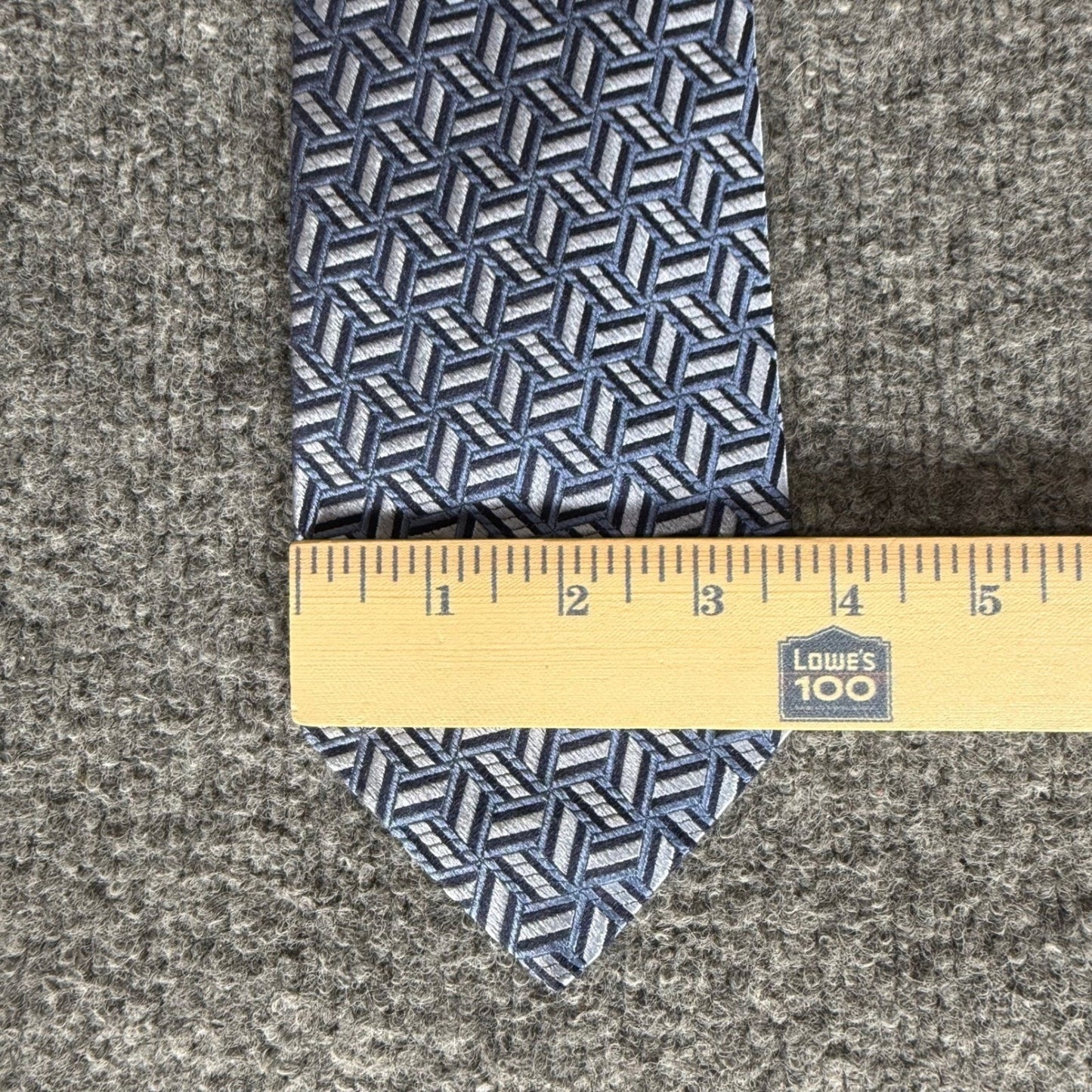 Faconnable Lot of 2 Mens Silk Dress Ties Blue Paisley Geometric Formal Neckwear