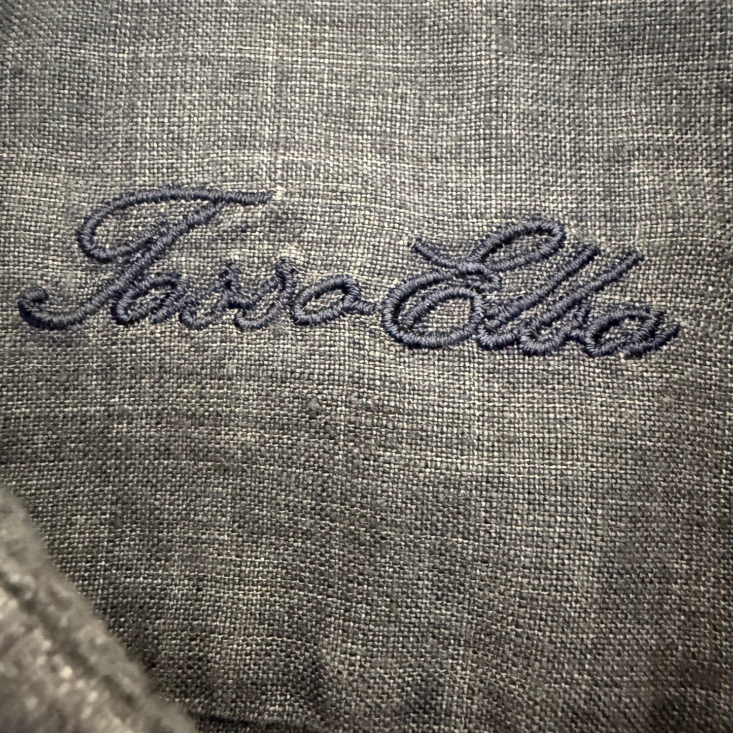 Tasso Elba Men Medium 100% Linen Blue Short Sleeve Button Up Shirt Casual Summer