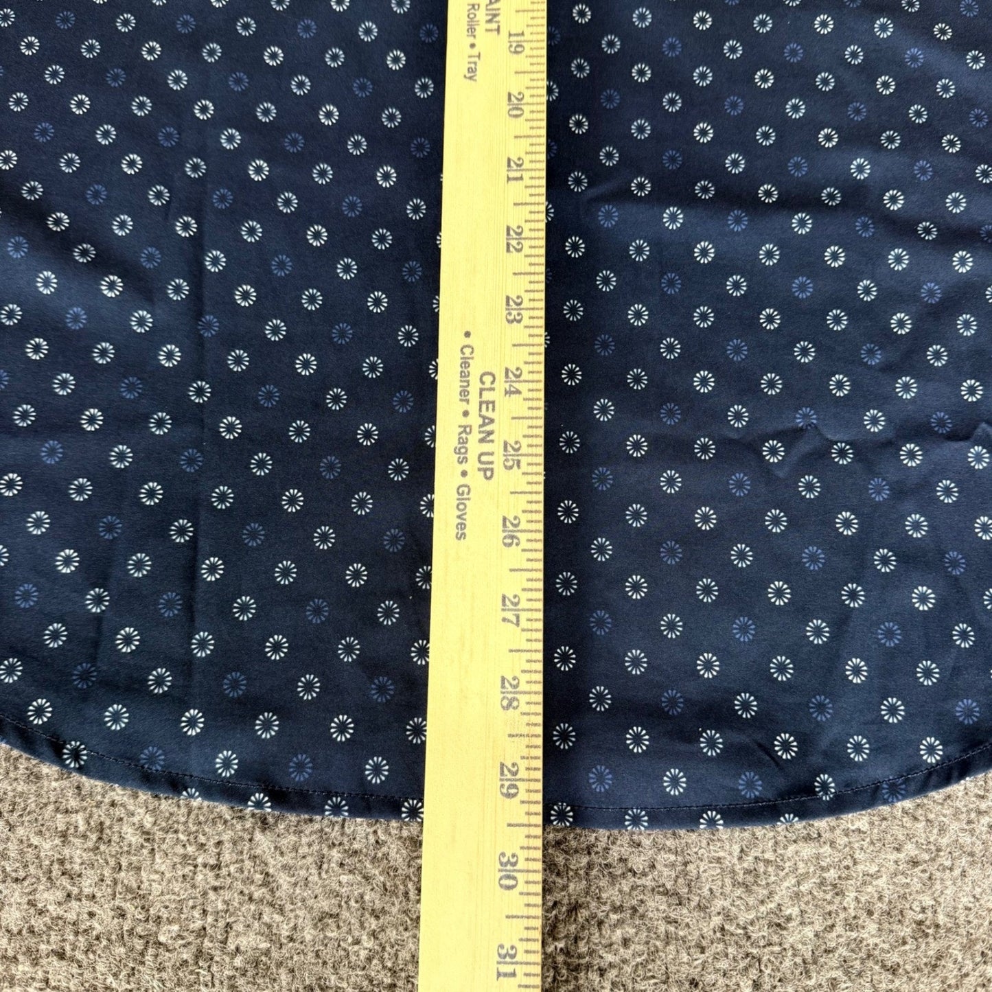 7Diamonds Mens Short Sleeve Button Up Shirt Small Navy Blue Geometric Stretch