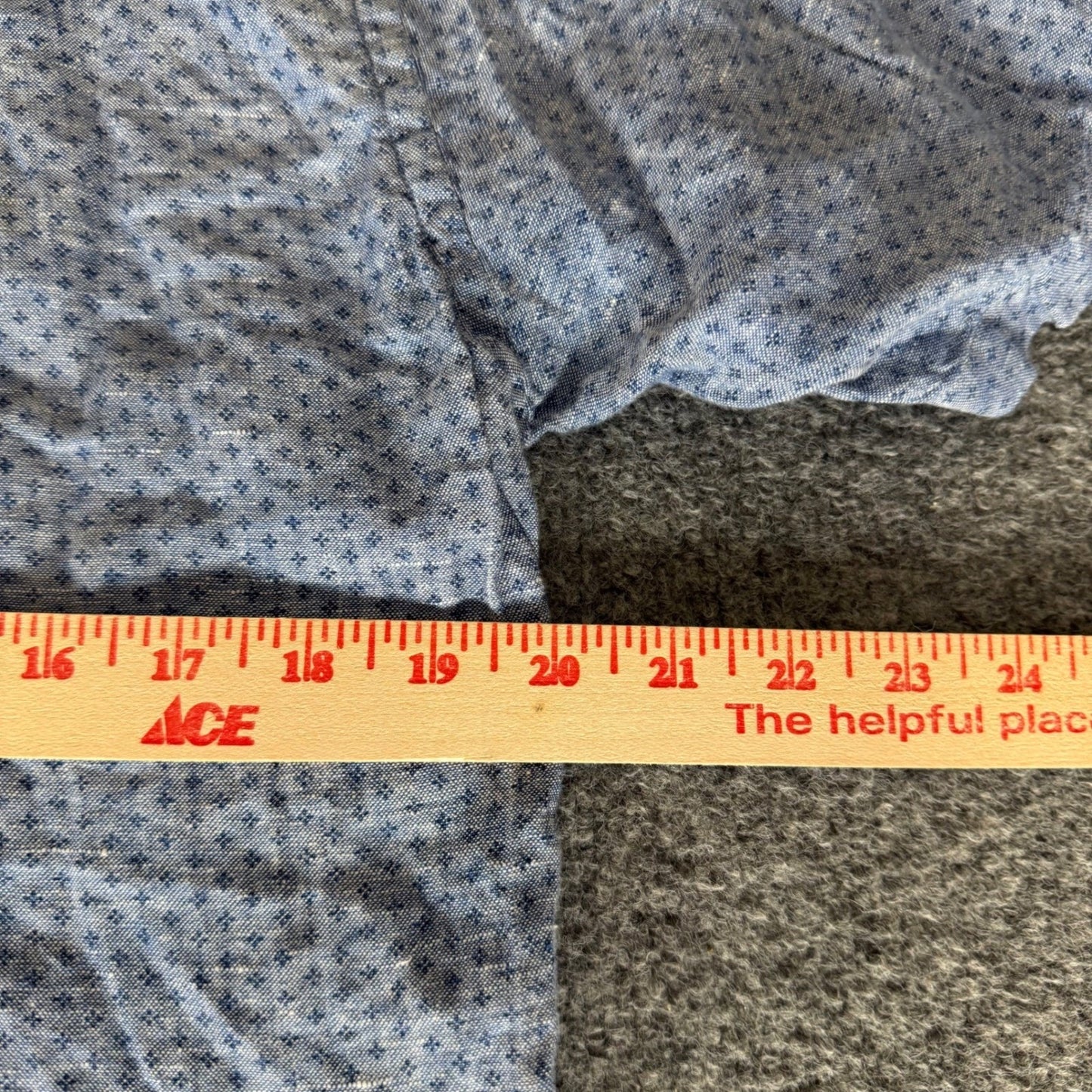 Brooks Brothers Regent Linen Shirt Men M Blue Geometric Short Sleeve Button Down