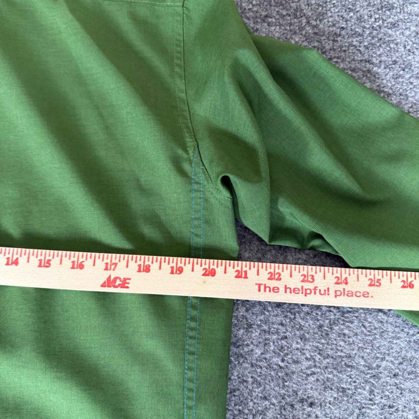 Eddie Bauer First Ascent Shirt Mens Small Green Long Sleeve Pearl Snap Outdoor