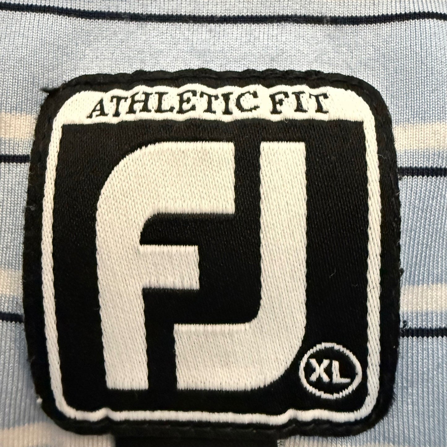 FootJoy Mens XL Athletic Fit Striped Golf Polo Shirt Blue White