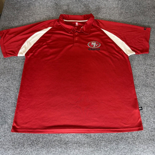 San Francisco 49ers Polo Shirt 3XL Mens Red Short Sleeve NFL Football