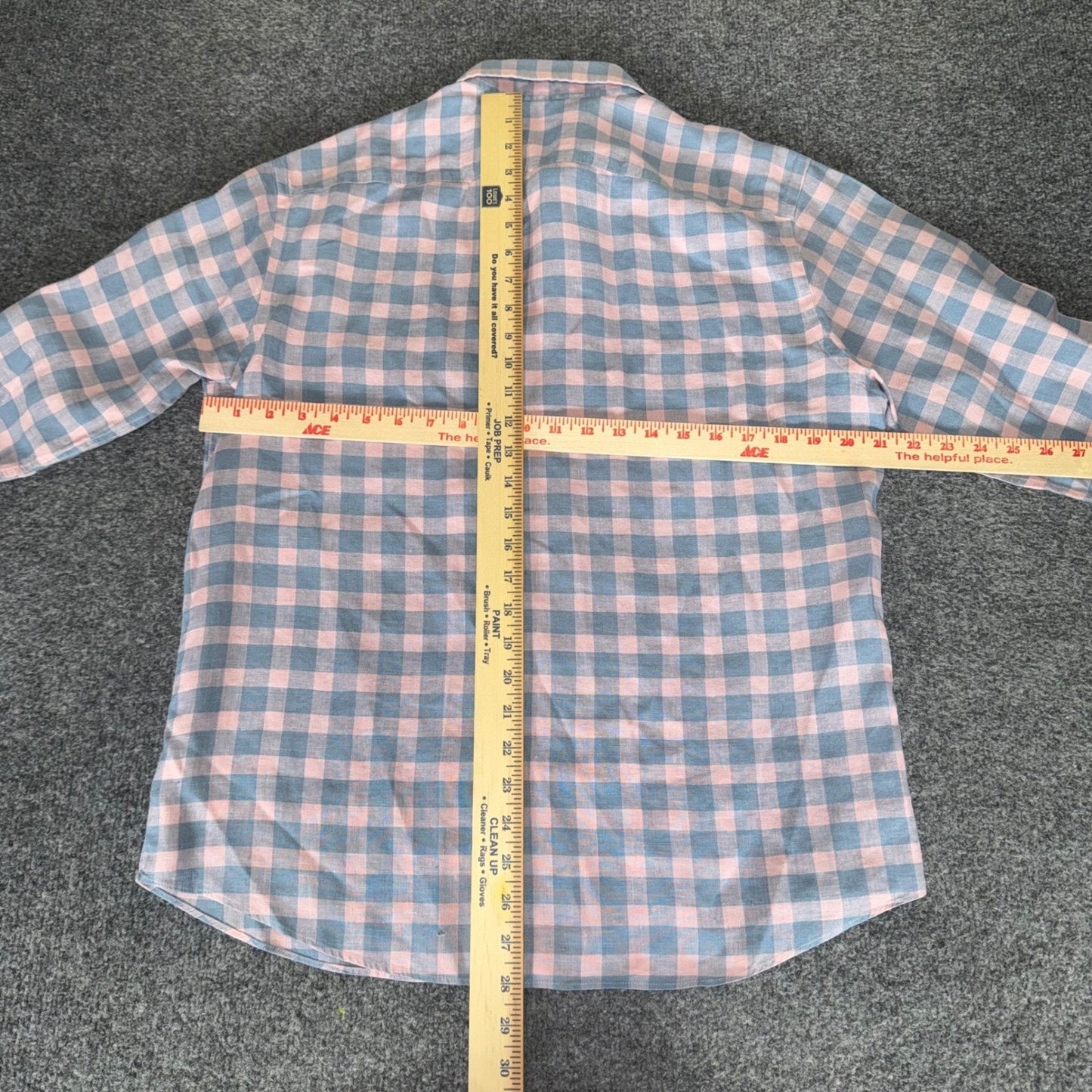 UNTUCKit Mens Medium Pink Blue Gingham 100% Linen Wrinkle Resistant Button Shirt