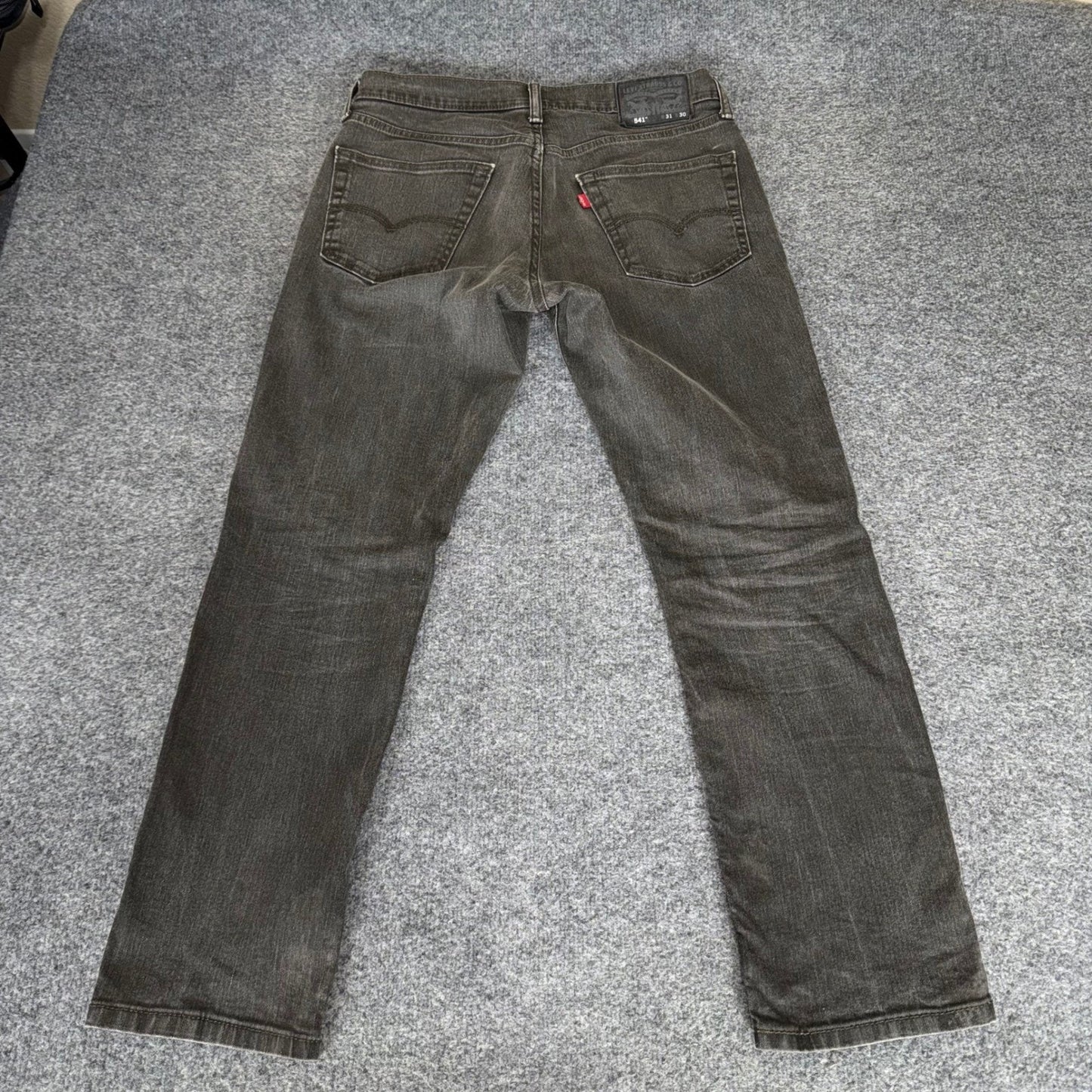 Levis 541 Athletic Taper Mens Jeans 31x30 (Fits 32x29) Faded Black Stretch Denim